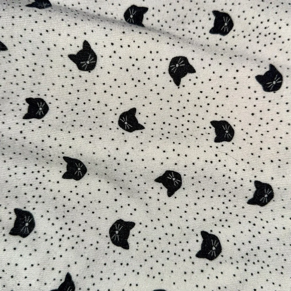 Old Navy Black White Kitty Cats Sweatshirt Dress W/Zippers‎ Girls 5T